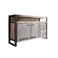 SIDEBOARD Mango 145x40x85 natur bedruckt FACTORY #143 - Braun, Holz (145/85/40cm) - Massivmoebel24