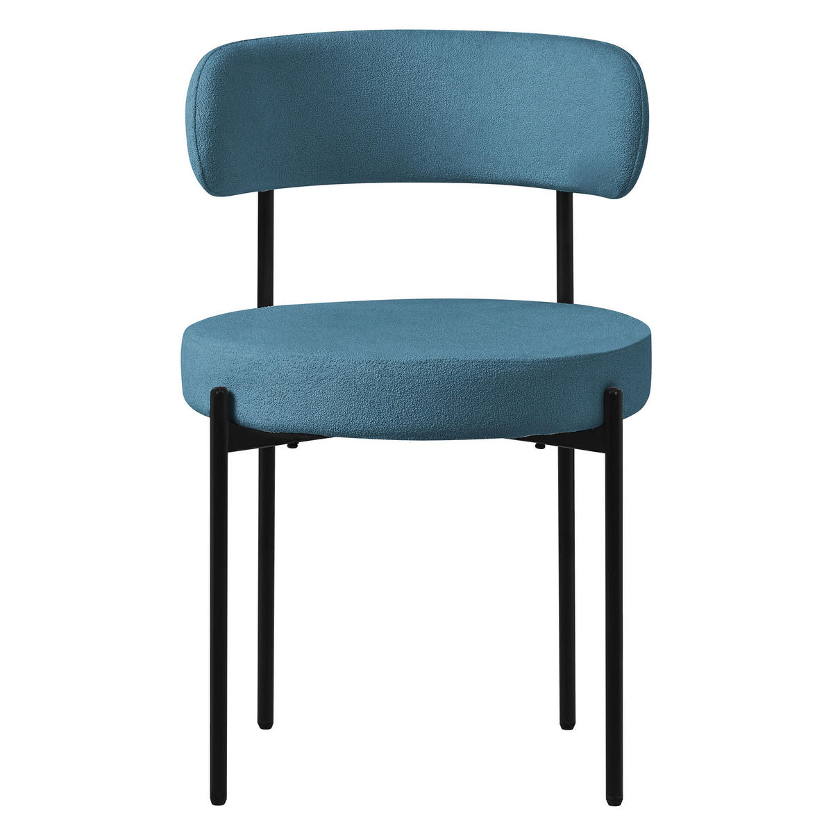 ESSZIMMERSTUHL 6er Set Teddystoff blau - Blau, Metall (53/78/50cm) - ML-DESIGN