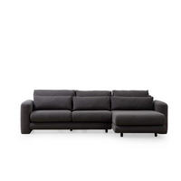 ECKSOFA mit losen Rückenkissen - Schwarz/Grau, Holz/Kunststoff (165/290cm) - myHomelando
