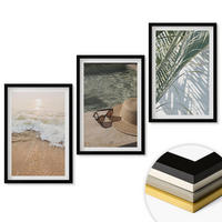 WANDBILDER 3er-Set - 40x60 cm Schwarzer Rahmen - Strandhut und Sonnenbrille - Schwarz, Kunststoff (40/60cm) - ArtPrintCave