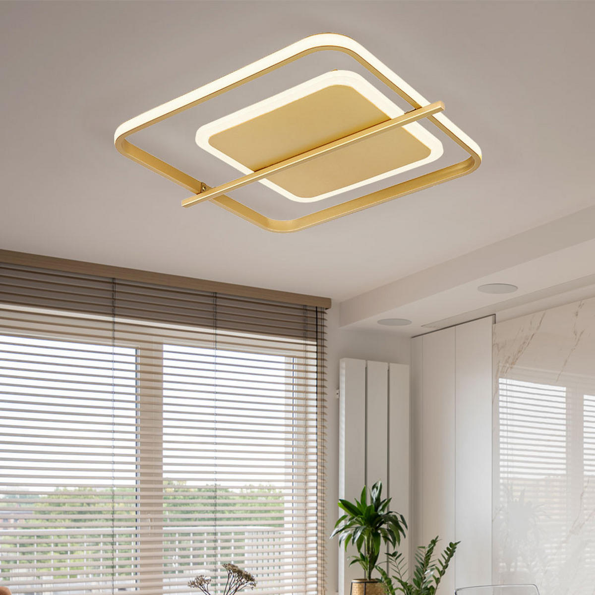LED DECKENLEUCHTE Metall Goldfarben - Goldfarben, Metall (40/36/5cm) - Globo Lighting