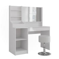 SCHMINKTISCH Sherry Weiß/Weiß Hochglanz 119.8 cm 4 Teile - Weiß Hochglanz, Holzwerkstoff (119.8/76/50.1cm) - Vicco