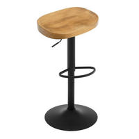 BARHOCKER mit Sattelsitz, aus Massivholz, Dunkle Holzoptik - Buchefarben/Schwarz, Holz/Metall (41.5/60/31.5cm) - Woltu