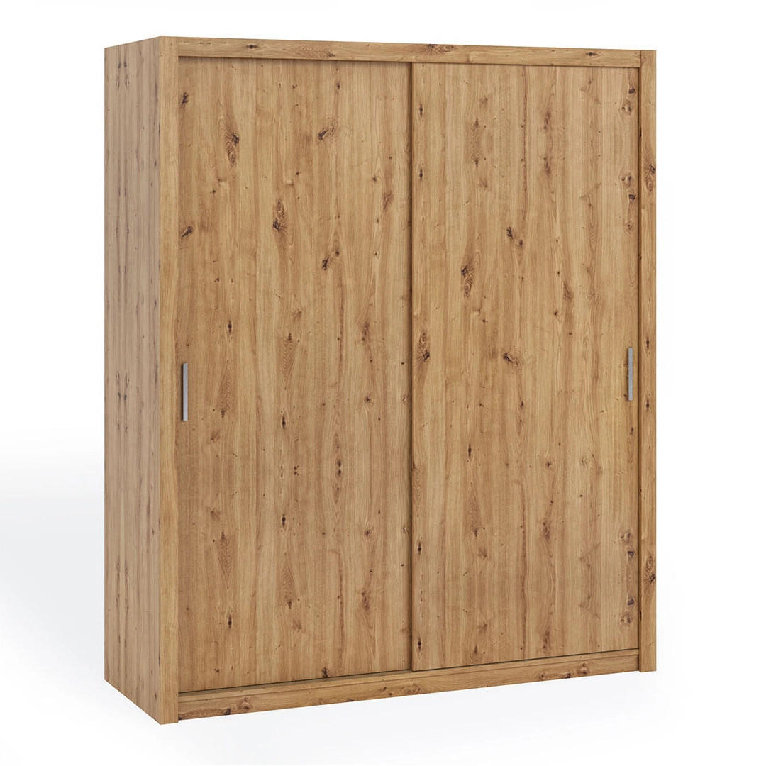 SCHIEBETÜRENSCHRANK Tamiza 180/215/62 2-türig - Silberfarben/Eiche Artisan, Holzwerkstoff/Kunststoff (180/215/62cm) - Ravio