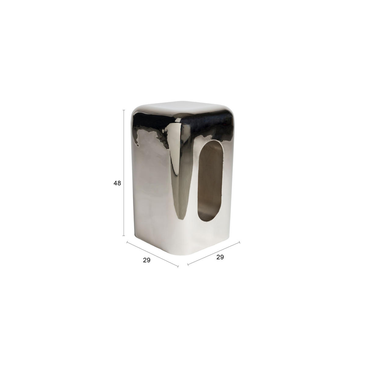 BEISTELLTISCH Creek Chrom - Silberfarben, Metall (29/29/48cm) - Zuiver