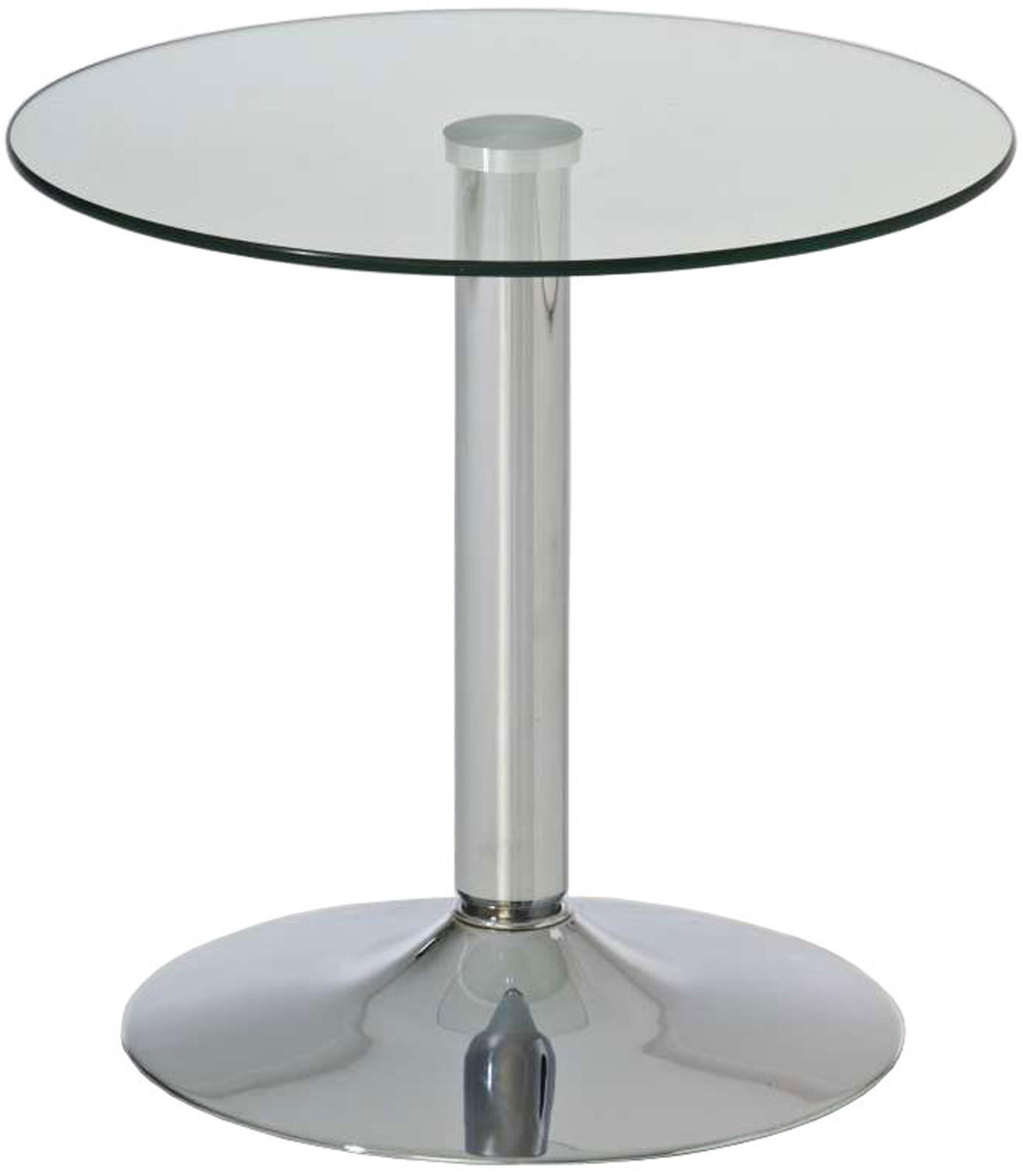 BEISTELLTISCH rund 50 cm Glas Klarglas - Klar/Edelstahlfarben, Glas/Metall (50/50/48cm) - CLP