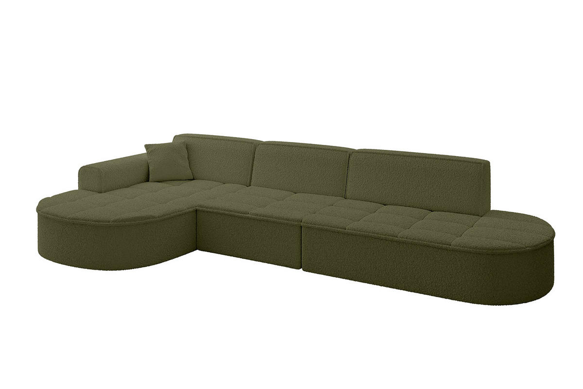 ECKSOFA Ottomane Links TARO-L2 - 328x171x79,5 cm Grün - Grün, Holzwerkstoff/Textil (328/171cm) - ALTDECOR