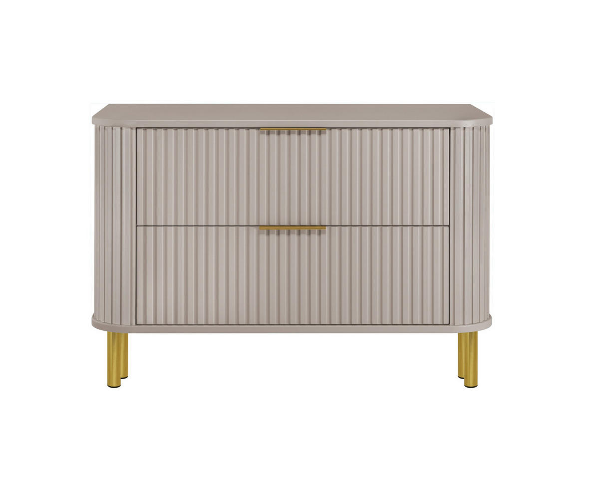 BADEZIMMERSCHRANK : Farbe Kaschmir, Griff gold, Füße gold, 100 x 41,5 x 66,7 cm - Kaschmir/Goldfarben, Holzwerkstoff (100/66.7/41.5cm) - 3XE LIVING