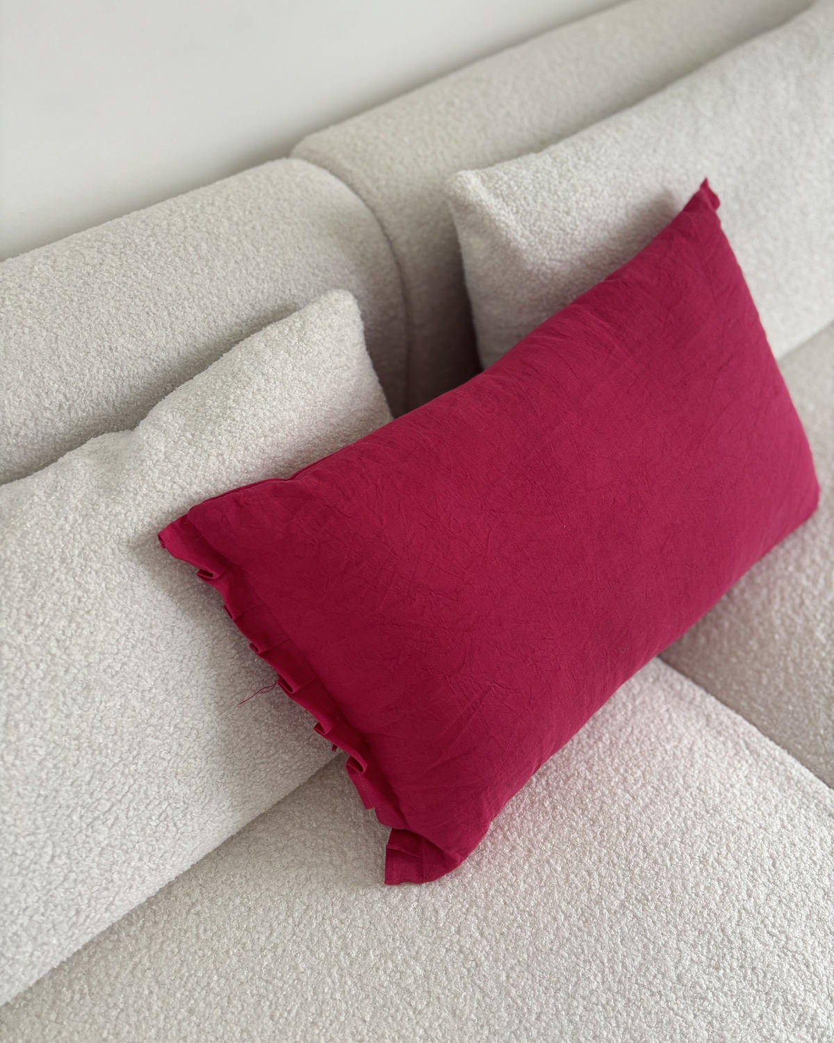 DEKORATIVNÍ polštář sada 2 ks Burgundsky červený 45/30 cm Sassafras - červená, textil (45/30cm) - Beliani