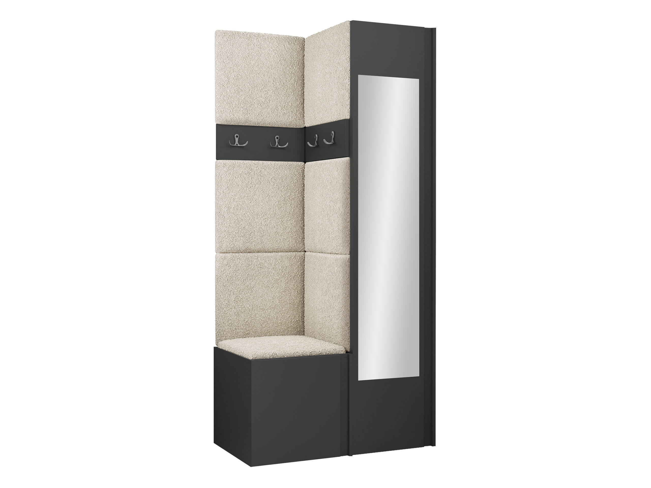 GARDEROBEN-SET Orion XXV - Creme/Graphitfarben, Holzwerkstoff/Kunststoff (82/186/46cm) - MIRJAN24