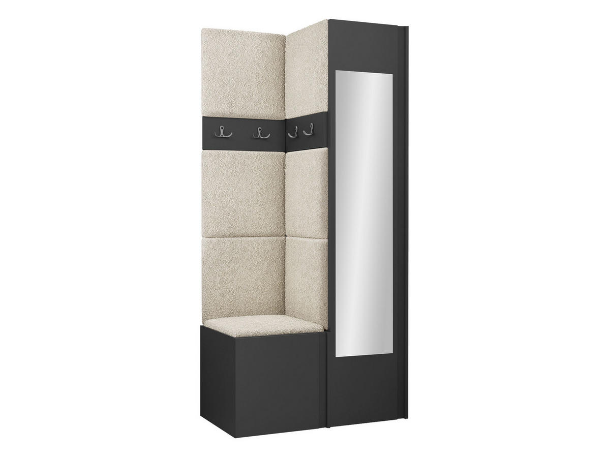 GARDEROBEN-SET Orion XXV - Creme/Graphitfarben, Holzwerkstoff/Kunststoff (82/186/46cm) - MIRJAN24