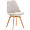 ESSZIMMERSTUHL Lines, Samt hellgrau - Hellgrau/Naturfarben, Holz/Textil (49/83/50cm) - TPFLiving
