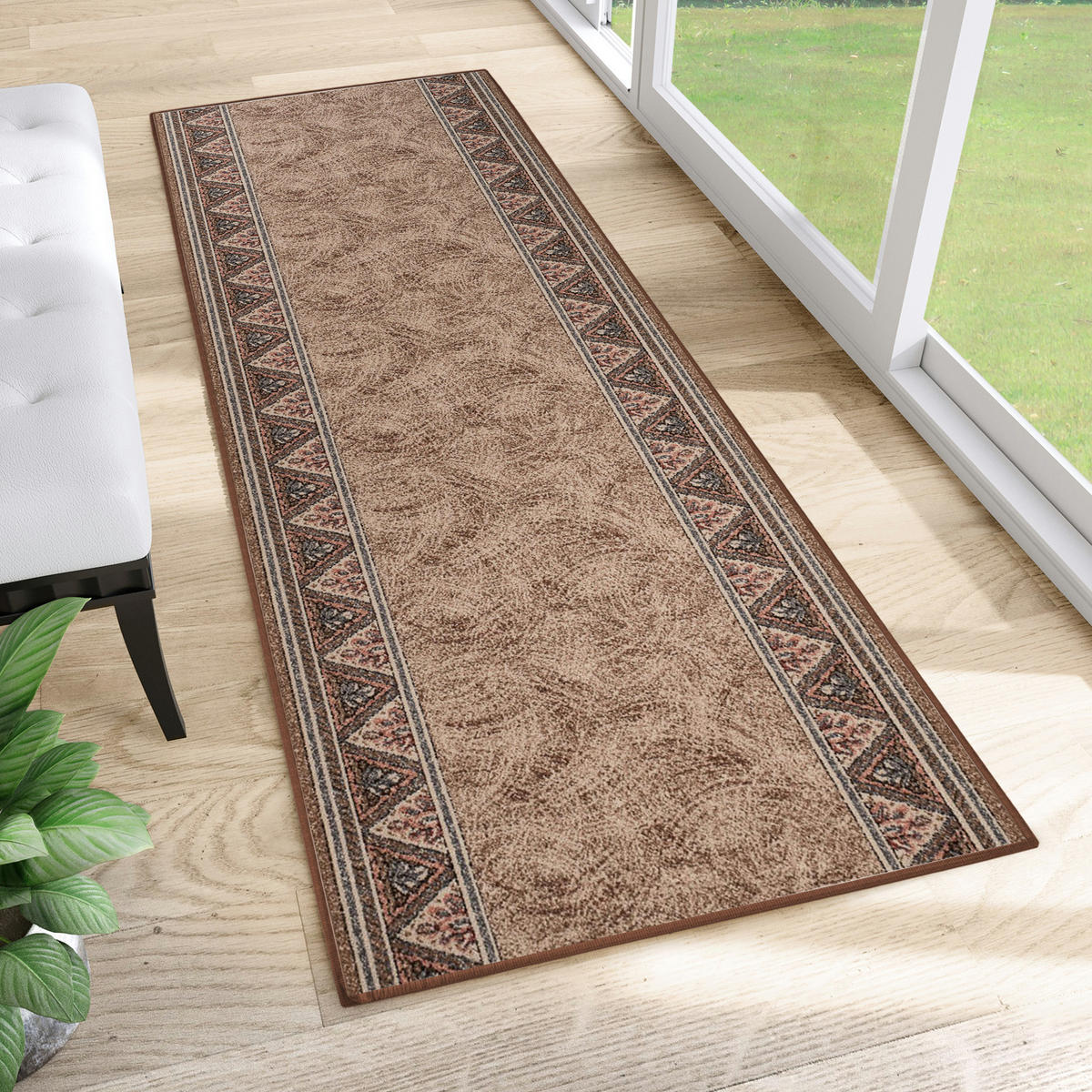 TEPPICHLÄUFER Anti-Rutsch Braun rutschfest Gummiunterlage 67/300 cm - Braun, Textil (67/300cm) - Tapiso