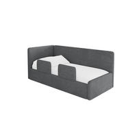 EINZELLBETT Jugendbett mit Bettkasten, Rechts - NORY 100x200 Dunkelgrau - Schieferfarben, Holzwerkstoff/Textil (100/200cm) - ALTDECOR