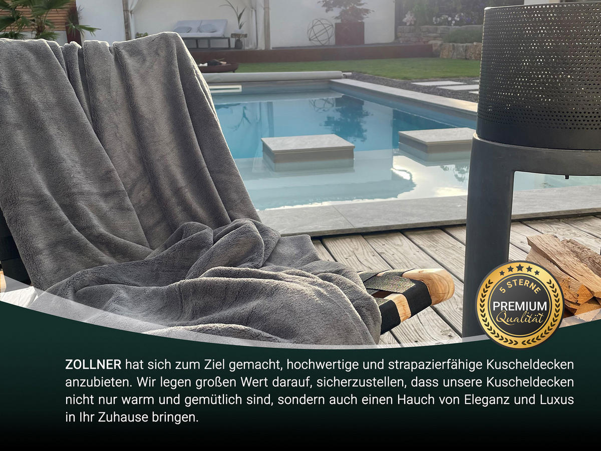 KUSCHELDECKE, 220x240 cm, 100% Polyester, Grau - Graphitfarben, Textil (220/240cm) - Zollner
