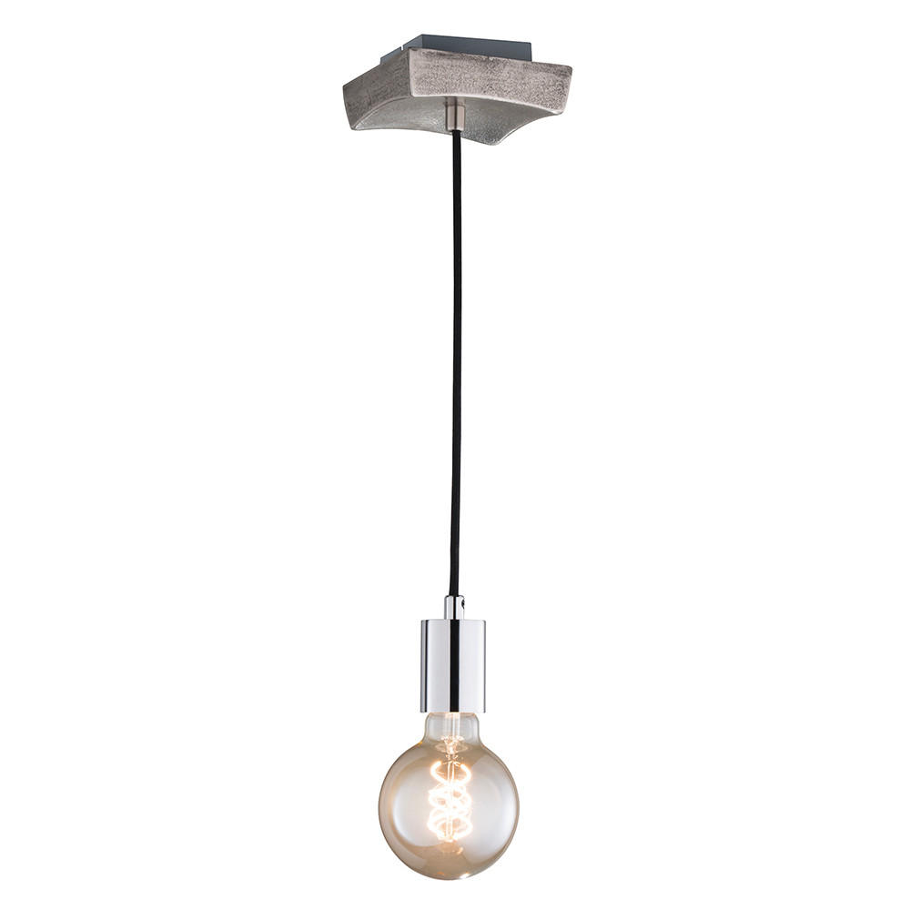 HÄNGELEUCHTE Metall Chrom Schwarz - Silberfarben, Metall (12/12/140cm)