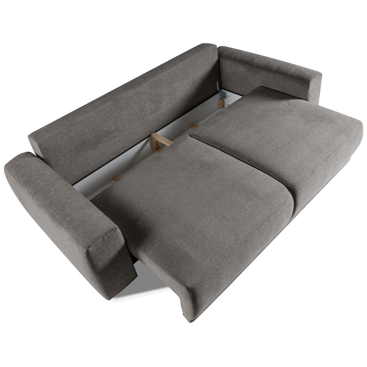 SCHLAFSOFA Polo 3-Sitzer mit Schlaffunktion, Braun - Braun, Textil (252/100/120cm) - Beautysofa