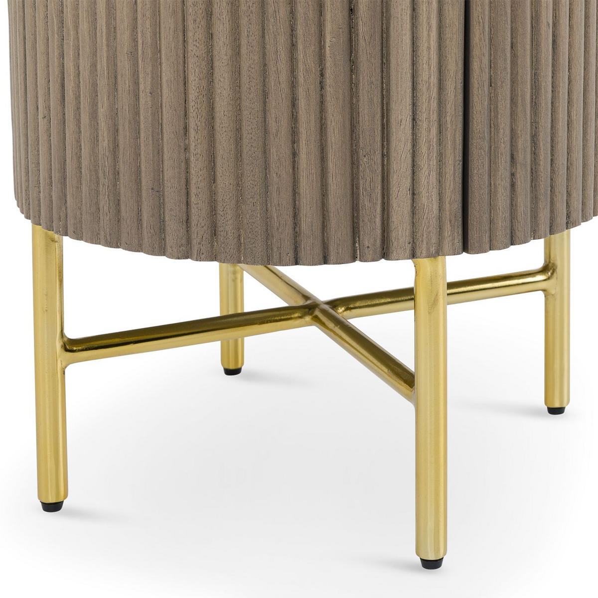 NACHTTISCH FLUTED grau - Grau, Metall (40/52/40cm) - IDIMEX