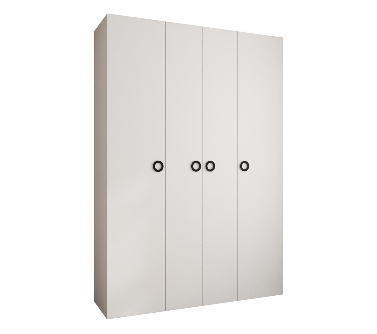 DREHTÜRENSCHRANK 245,5/170/50 4-türig - Schwarz/Weiß, Holz/Metall (170/245.5/50cm) - Abiks Möbel