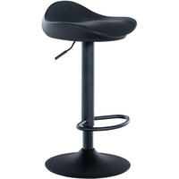 BARHOCKER Lederlook schwarz - Schwarz, Textil/Metall (39/66/40cm) - CLP