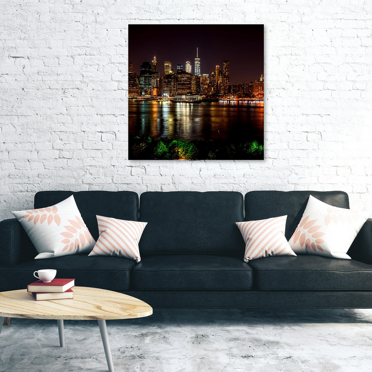 WANDBILD städte und architektur schwarz - Schwarz, Textil (50/50cm) - Feeby