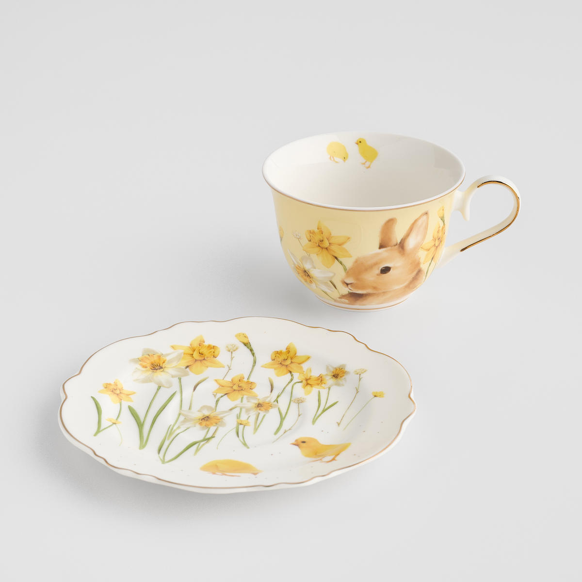 TASSE MIT UNTERTASSE Daffelisbunny - Gelb, Keramik (0.2L) - home&you