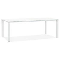 SCHREIBTISCH Glas Chromakzente Für Besprechungsraum KERIX, Weiß 200x100x74 cm - Weiß, Glas/Metall (100/200/74cm) - KADIMA DESIGN