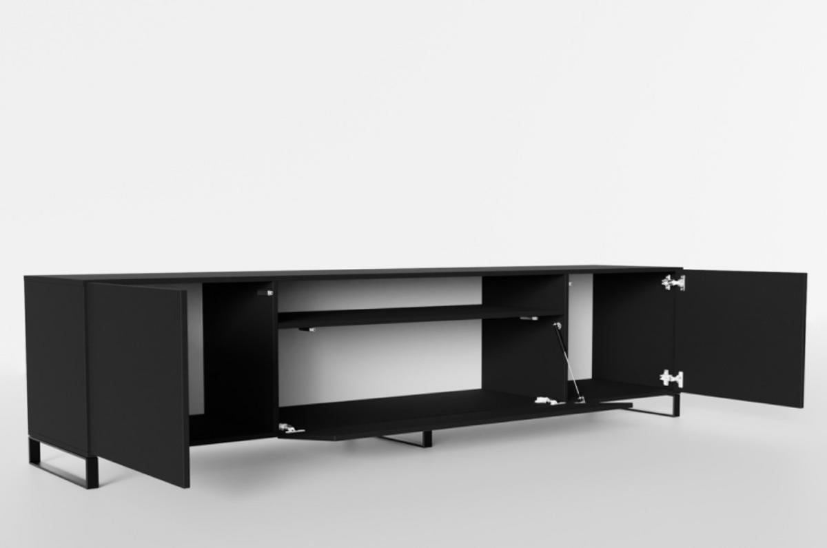 TV-SCHRANK Schwarz LION Metallbeine 200 cm - Schwarz, Holzwerkstoff (200/53/41cm) - Sepro Meble