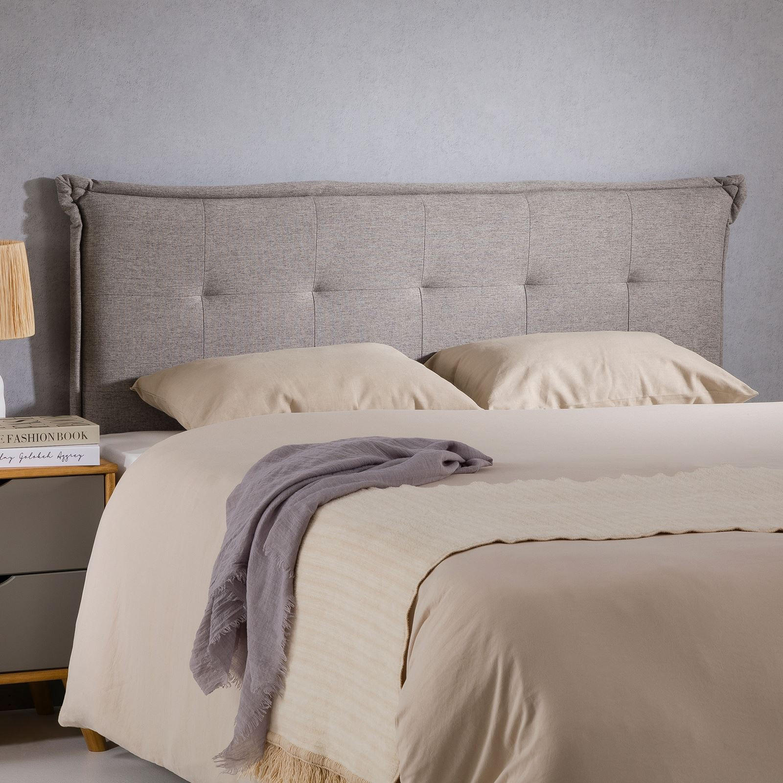 KOPFTEIL ZELOX 160X190 CM - Grau, Textil (162/94/7cm) - IDIMEX
