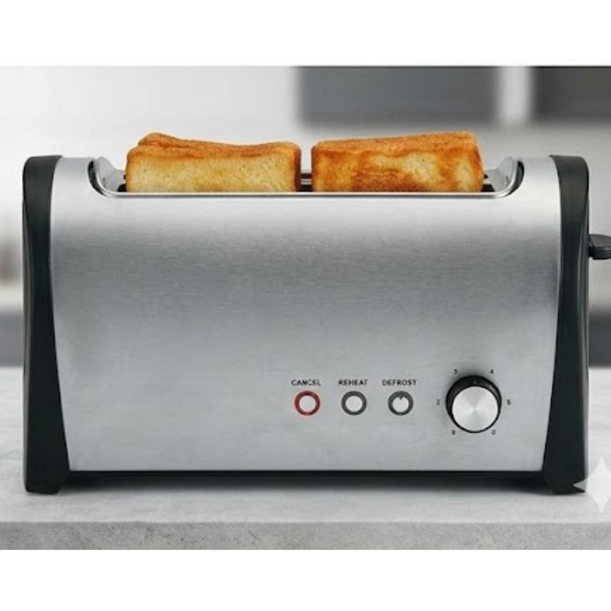 TOASTER TA0080 Edelstahl Silber 2 Scheiben mit Brötchenaufsatz - Silberfarben, Metall (25/18/15cm) - Mia