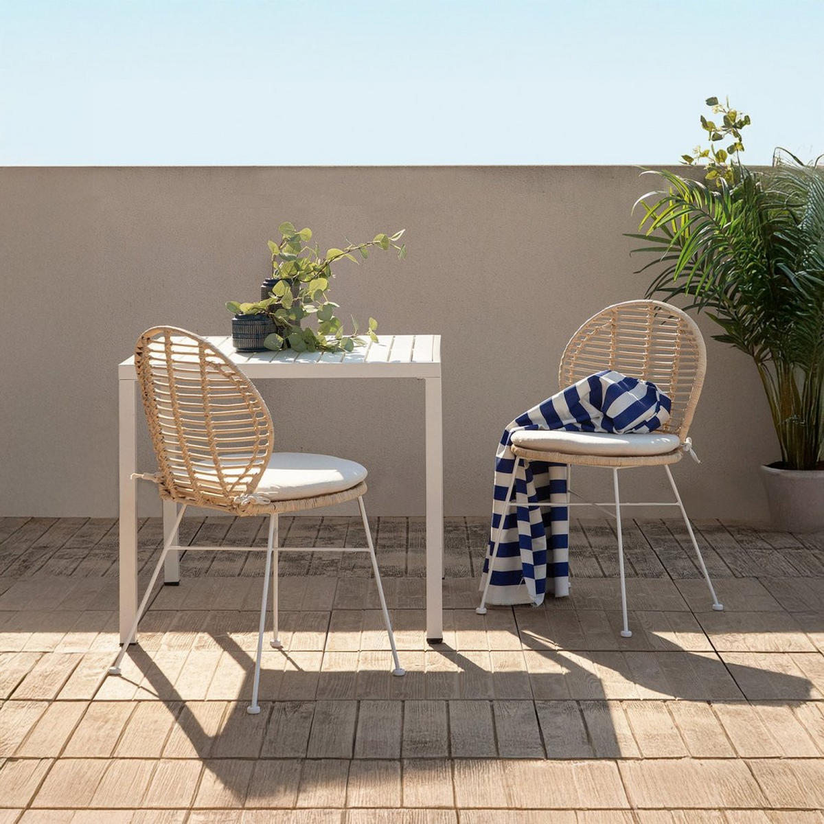 STUHL FÜR DRAUSSEN Kala Natürlich 51 cm x 89 cm 2er-Set - Naturfarben, Naturmaterialien (51/89/58cm)