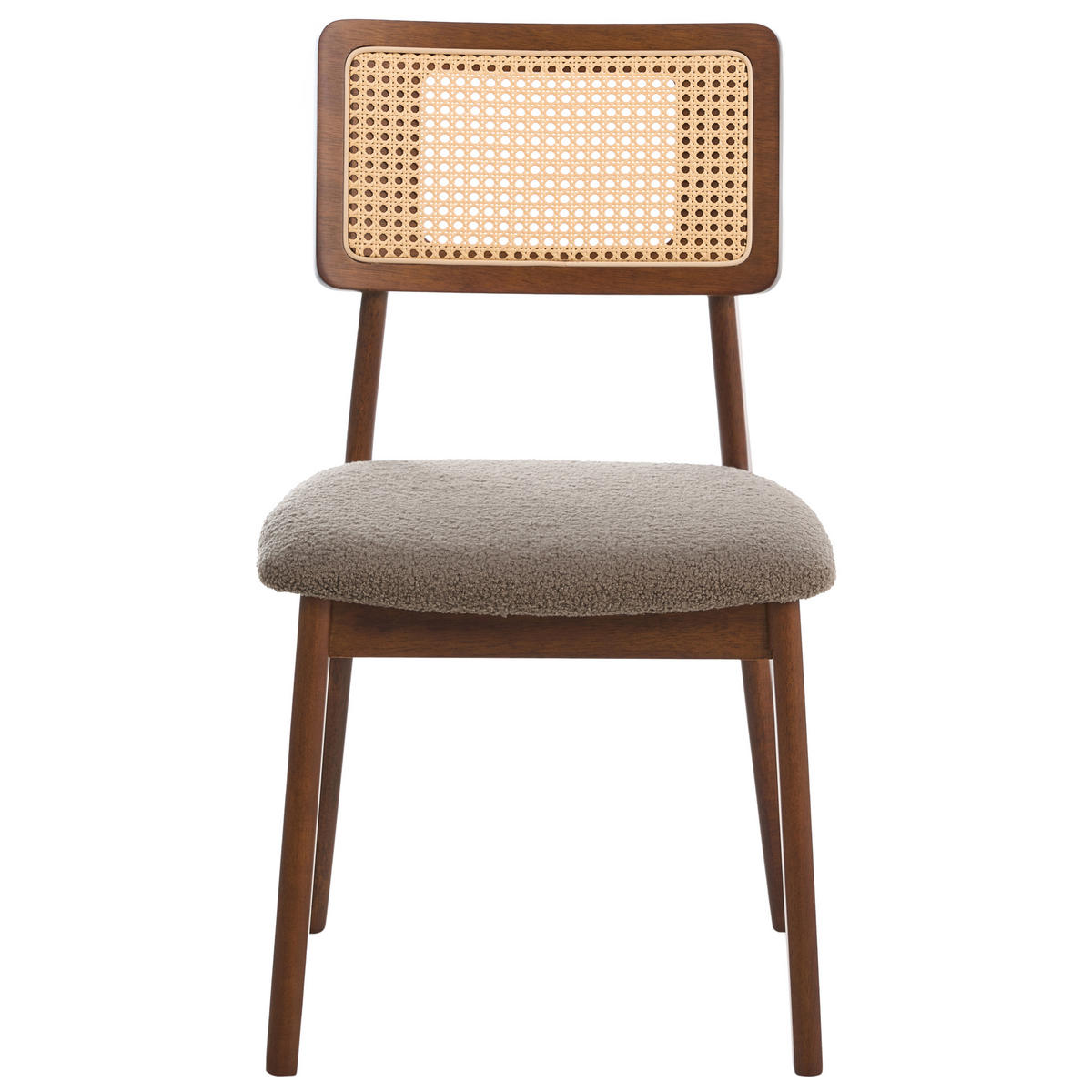 ESSZIMMERSTUHL 2er Set Holz Braun/Taupe Embar - Taupe, Holz (50/86/52cm) - Beliani