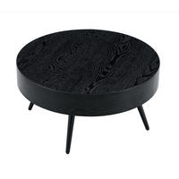COUCHTISCH 70/70/35,5 cm aus MDF mit Metallgestell, verstellbaren Füßen und schwarzer Holzoptik, Schwarz - Schwarz, Holzwerkstoff (70/70/35.5cm) - Modfu