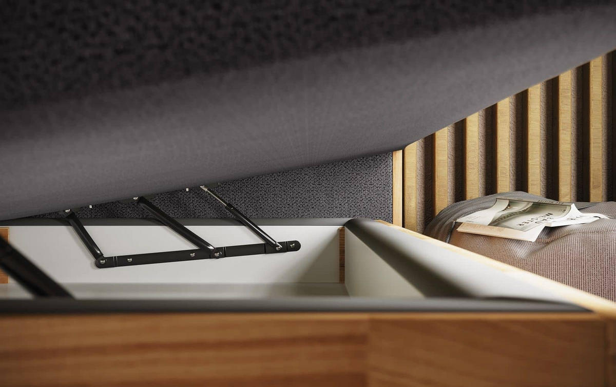 BOXSPRINGBETT 140/160/180x200 – inkl. Bettkasten, 7‑Zonen‑Taschenfederkern-Matratze und Topper - Anthrazit/Graphitfarben, Holz/Textil (180/200cm) - Cotta