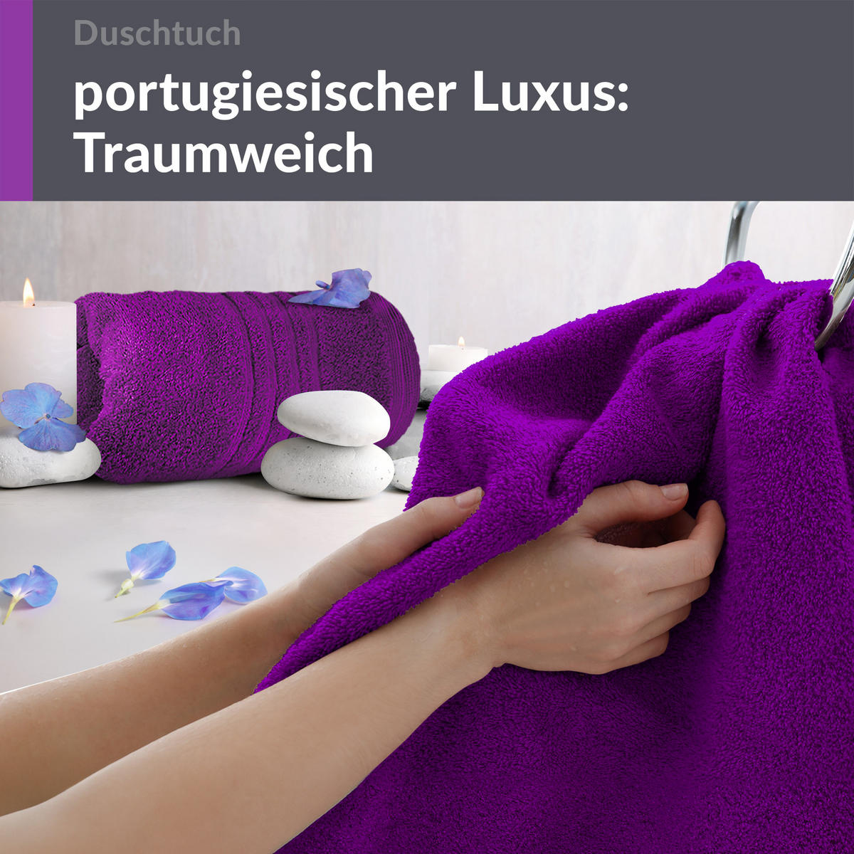 DUSCHTUCH London Aubergine Lila 2er Set 70x140 - Aubergine, Textil (70/140cm) - Lashuma
