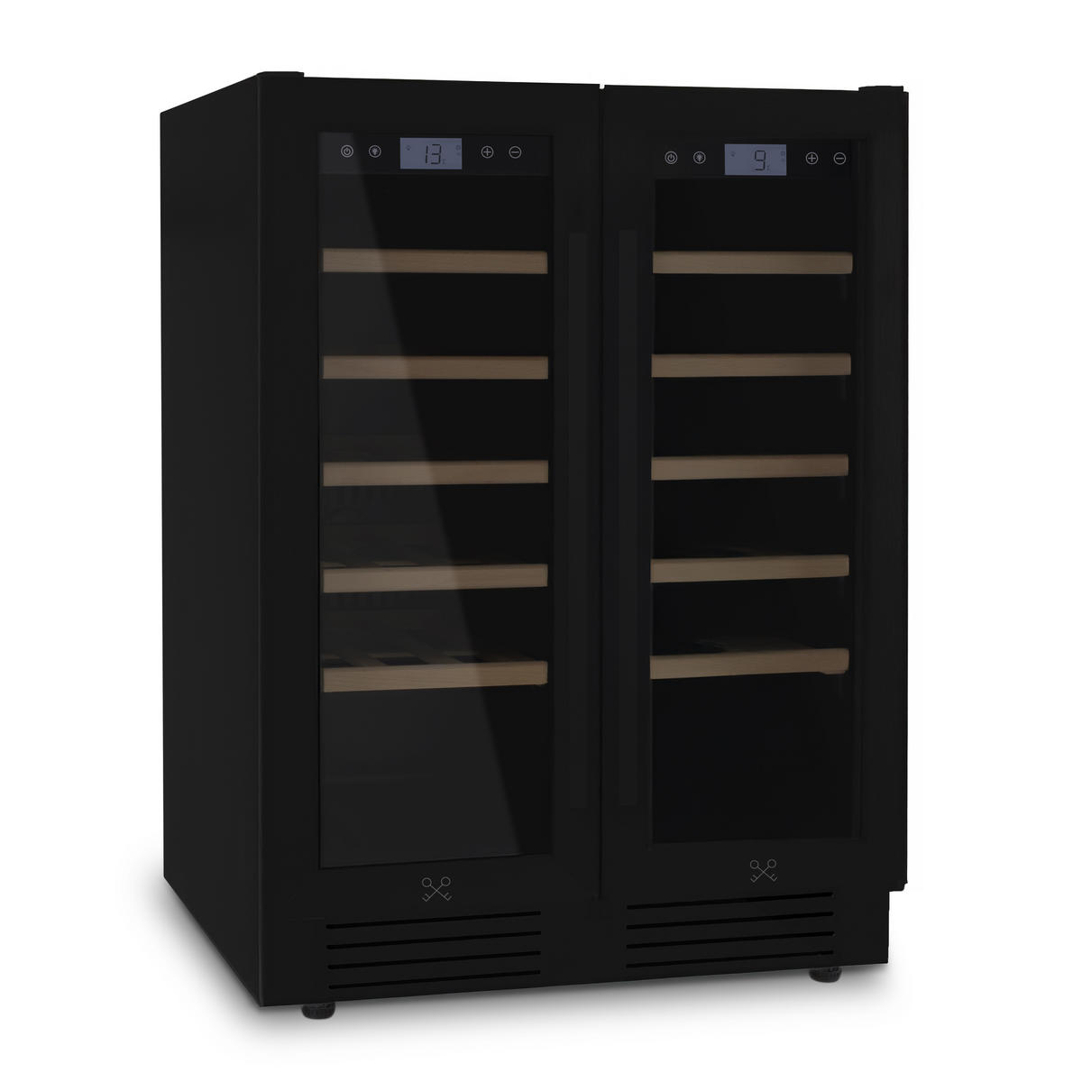 WEINKÜHLSCHRANK CAVCEDB42 Schwarz, 42 Flaschen, Kapazität 126L, 2 Temperaturzonen, von 5°C bis 20°C, Anti-UV, LED - Schwarz, Metall (59.5/83/57.5cm) - Les Petits Champs