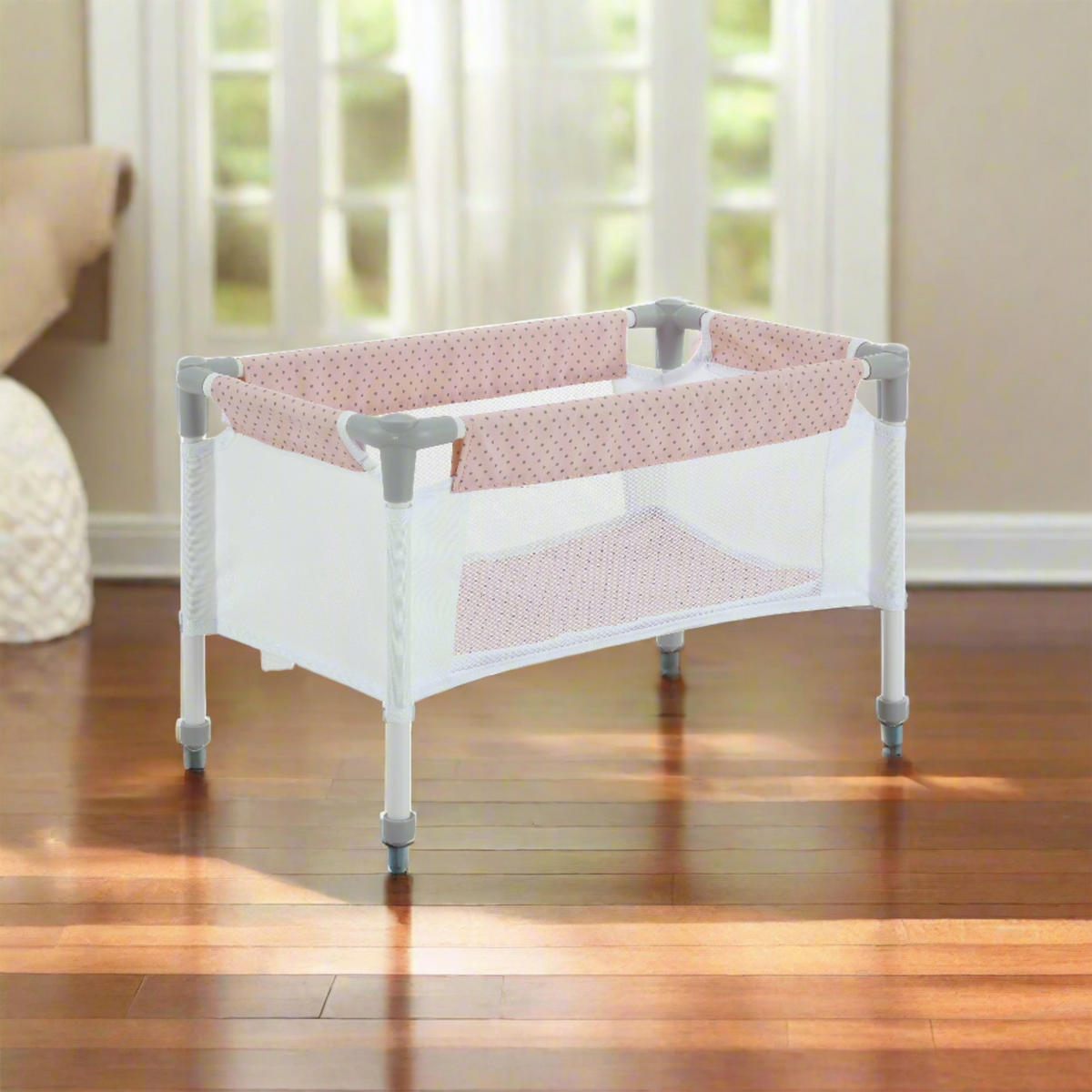 BABYPUPPEN-KINDERZIMMER-SET, Rosa/Grau, 54cm - Pink, Holzwerkstoff (40/54/26cm) - Teamson Kids