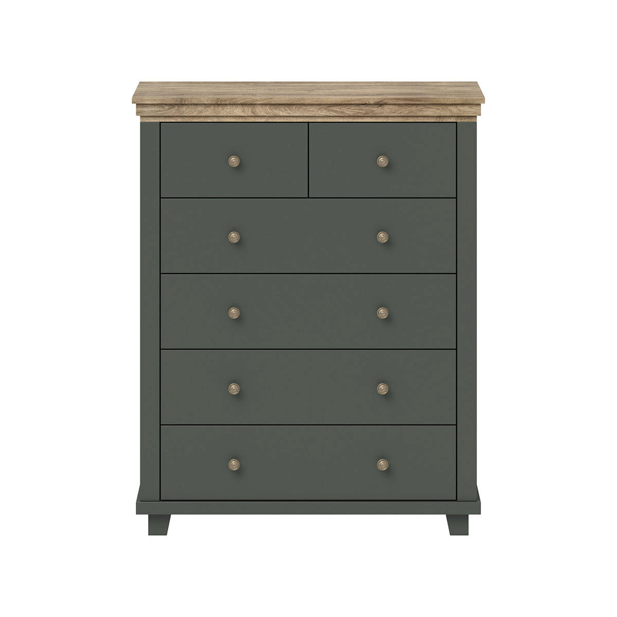 KOMMODE Martin Grün und Holz - Grün, Holzwerkstoff (90/112.5/42cm) - Petits-meubles