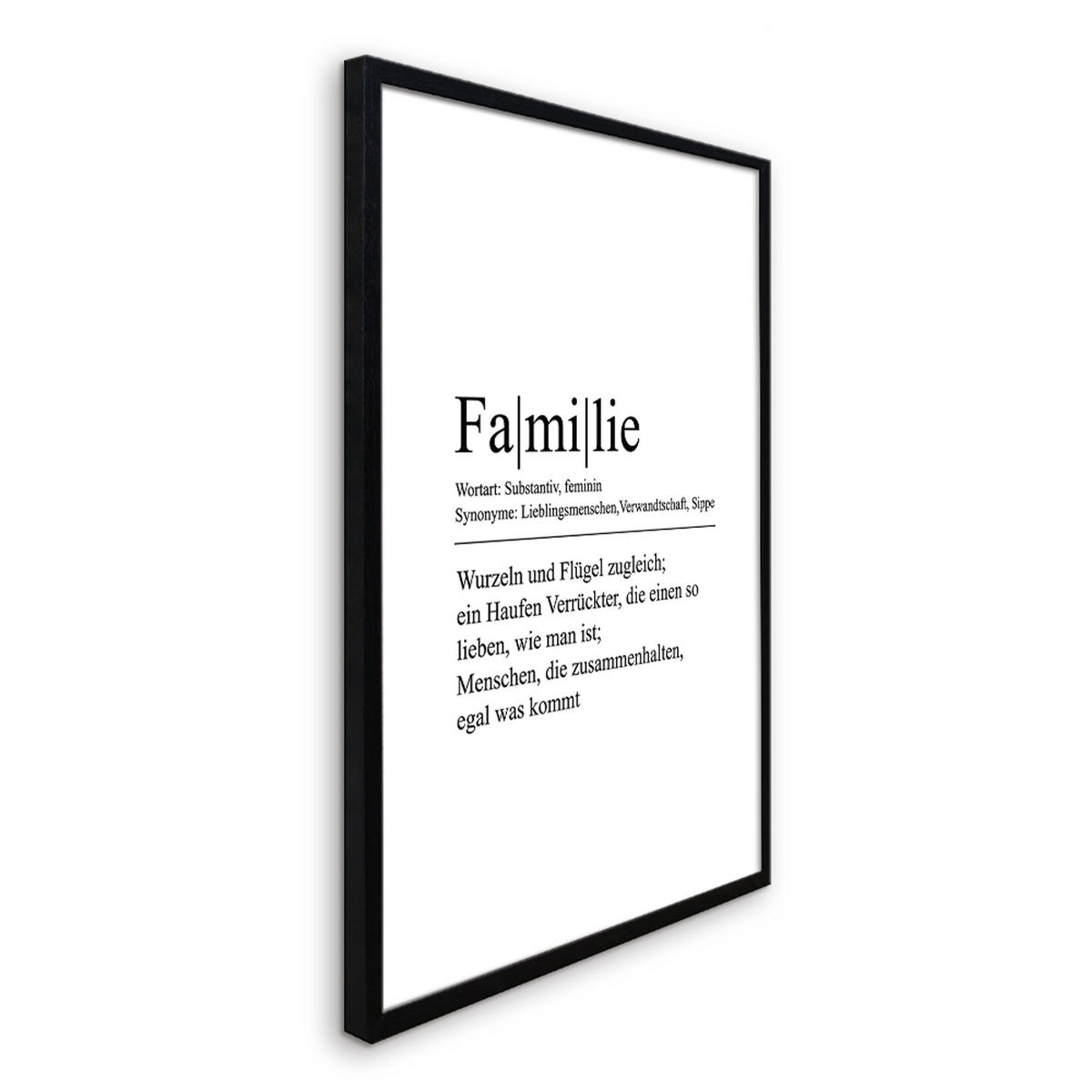 BILD mit Rahmen 51x71 cm Spruch: Familie Definition - Weiß, Holz (51/71cm) - artissimo