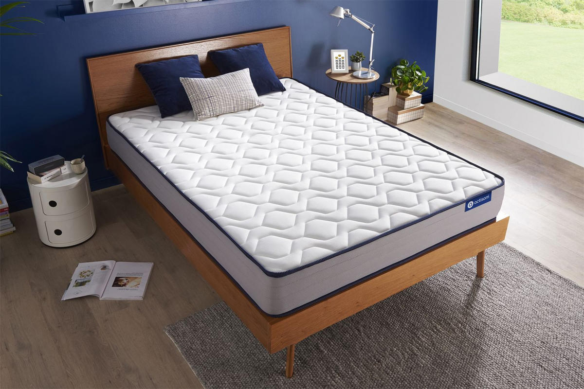 MATRATZE Actiflex form Taschenfederkern und Memory-Schaum 130 x 190 cm h3 - Weiß, Textil (130/190cm) - ACTISOM