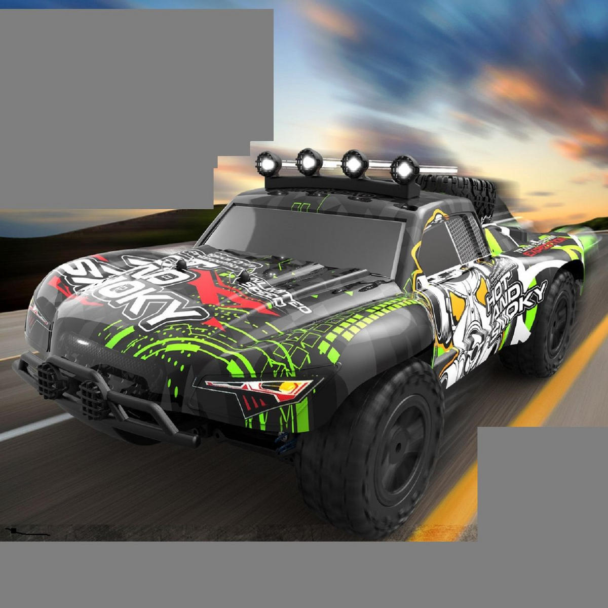 RC BUGGY HS301-1E 1:18 schwarz Allradantrieb, 25A ESC, Stoßdämpfer, Fernbedienung, Akku enthalten - Schwarz, Kunststoff (19/8/29cm) - Es-Toys