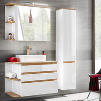 BADMÖBEL-SET 5-TLG. Campos-56 - Weiß, Holzwerkstoff (144/200/50cm) - Lomado