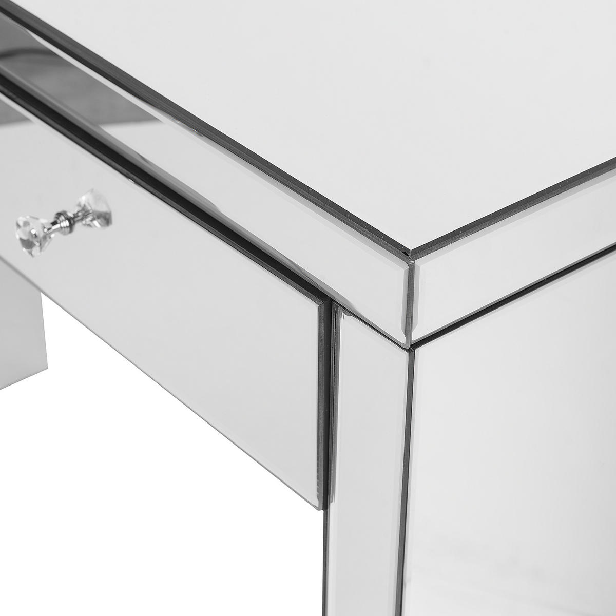 KONSOLENTISCH Spiegeleffekt 2 Schubladen Marle - Silberfarben, Glas (35/100/77cm) - Beliani