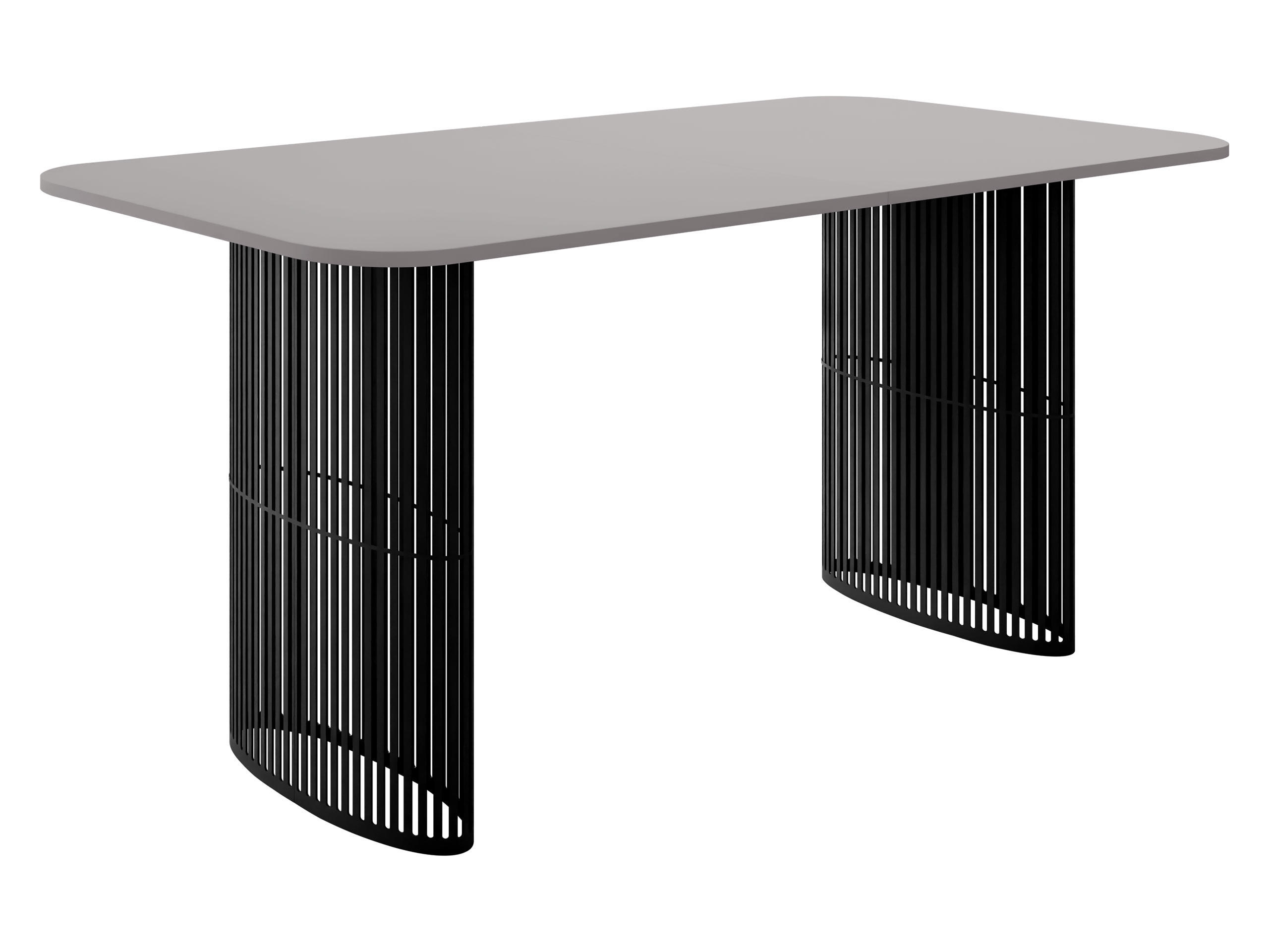 ESSTISCH Arcadia 160 - Hellgrau/Schwarz, Holzwerkstoff/Metall (90/160/76cm) - MIRJAN24