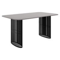 ESSTISCH Arcadia 160 - Hellgrau/Schwarz, Holzwerkstoff/Metall (90/160/76cm) - MIRJAN24