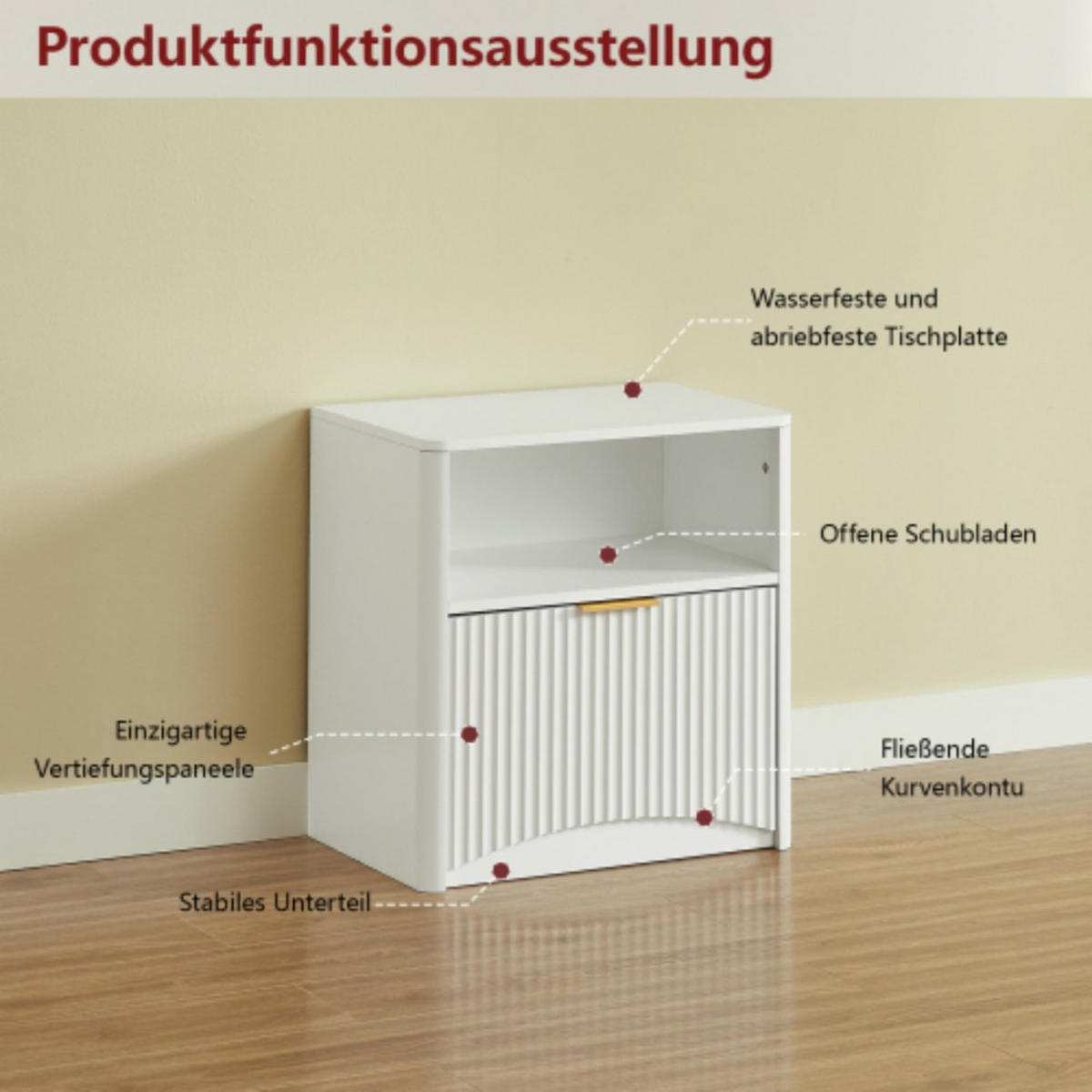 NACHTSCHRANK 58B/38T/60H cm Weiß - Weiß, Holzwerkstoff (38/60/58cm)