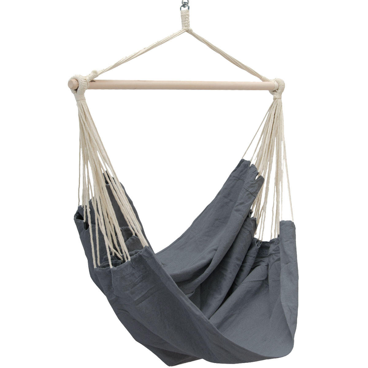 XXL HÄNGESESSEL 185/130 cm Belastbar bis 150 kg Anthrazit - Grau, Textil (1/155/185cm) - Amanka