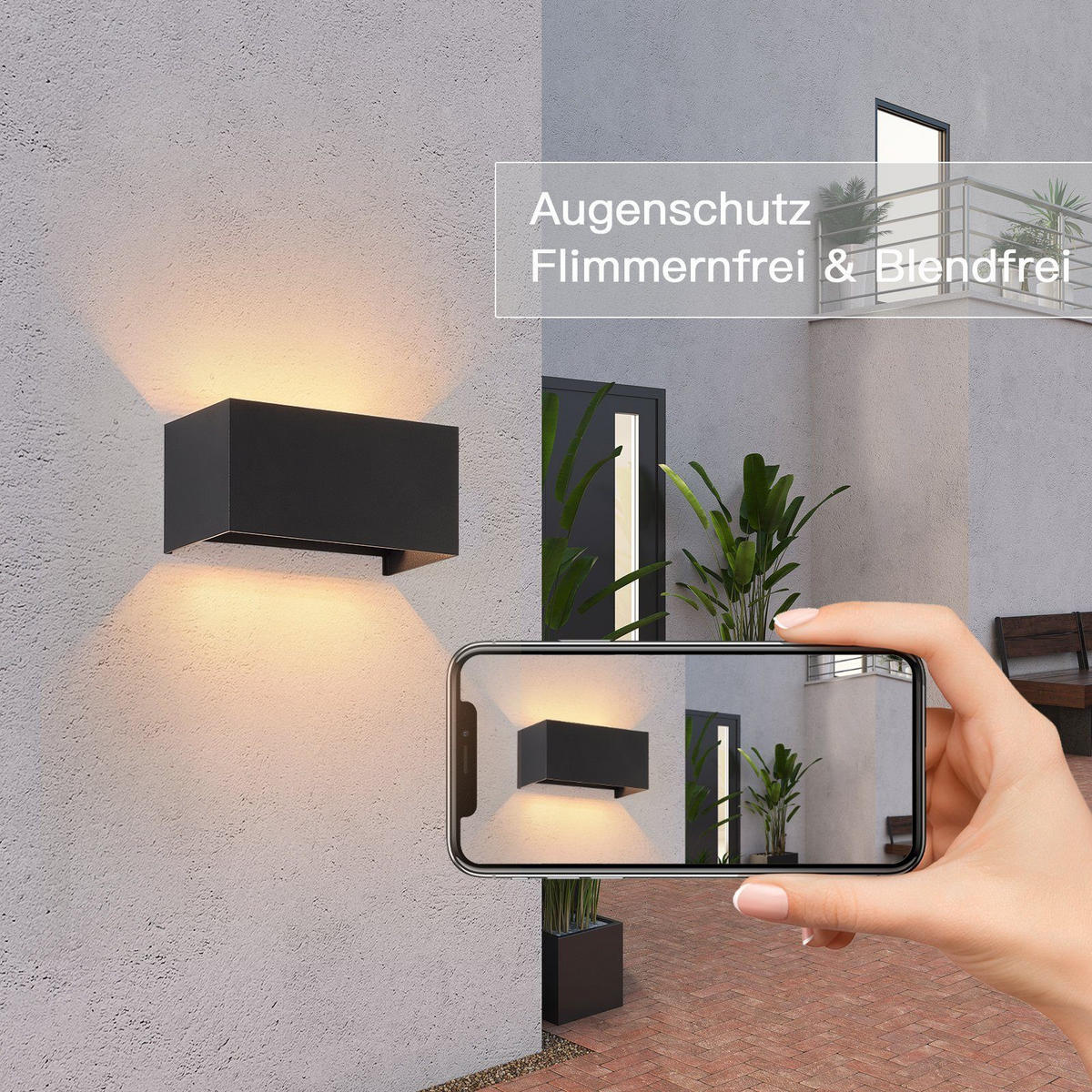 WANDLEUCHTE Inspiration 2er-Set - Schwarz, Metall (10/10/20cm) - Nettlife