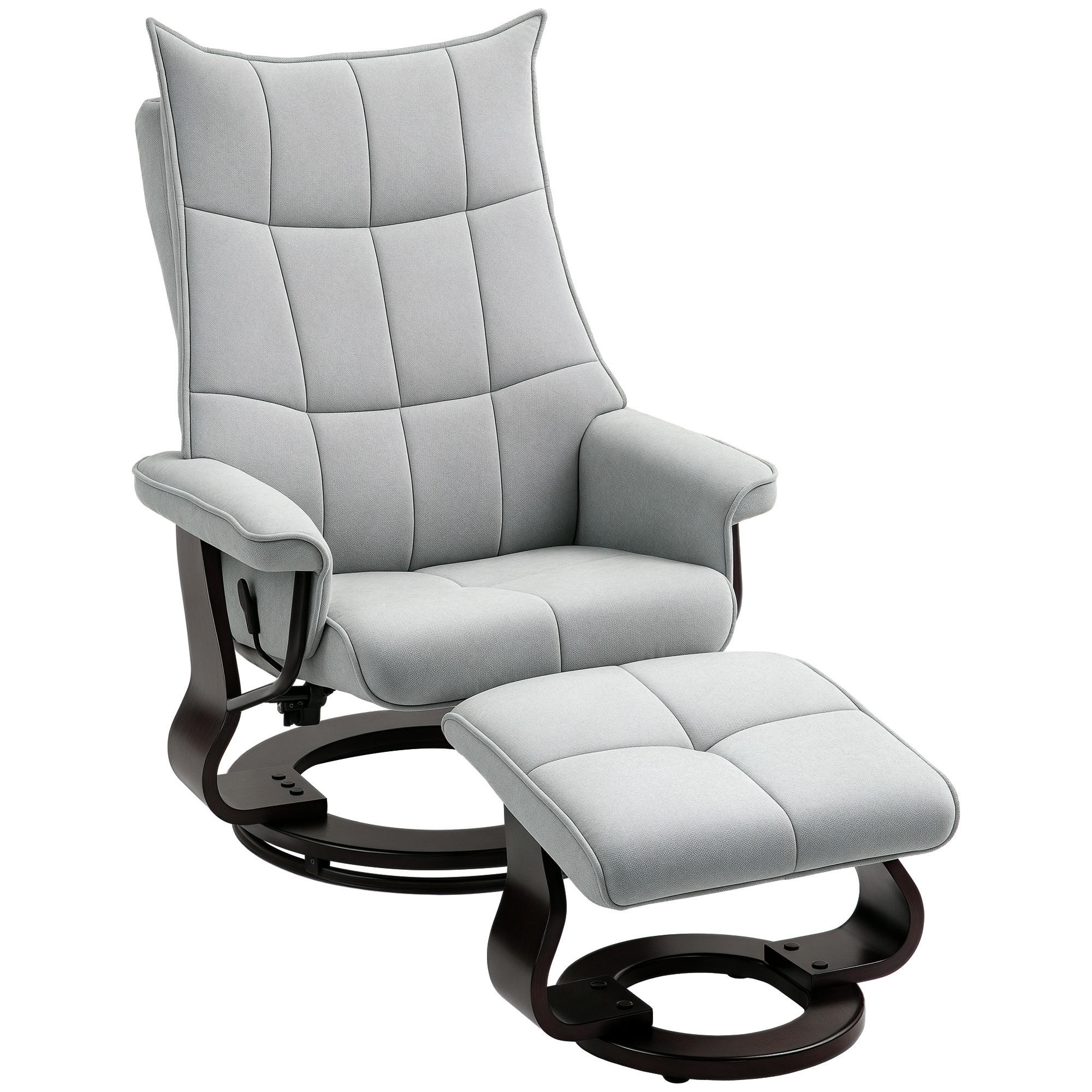 RELAXSESSEL DE-07539 drehbar, Samtoptik, verstellbare Rückenlehne Grau - Grau, Textil (87/113/81cm) - ComfortXL