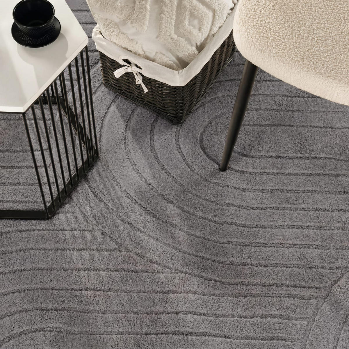 HOCHFLORTEPPICH 120/160 cm Tokio 471 - Grau, Kunststoff (120/160cm) - Paco Home